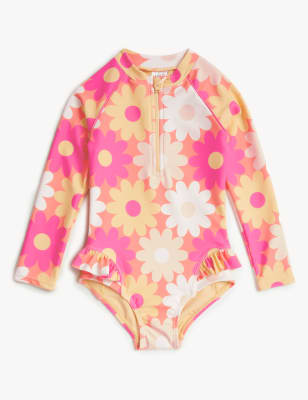 

Girls M&S Collection Floral Long Sleeve Swimsuit (2-8 Yrs) - Pink Mix, Pink Mix