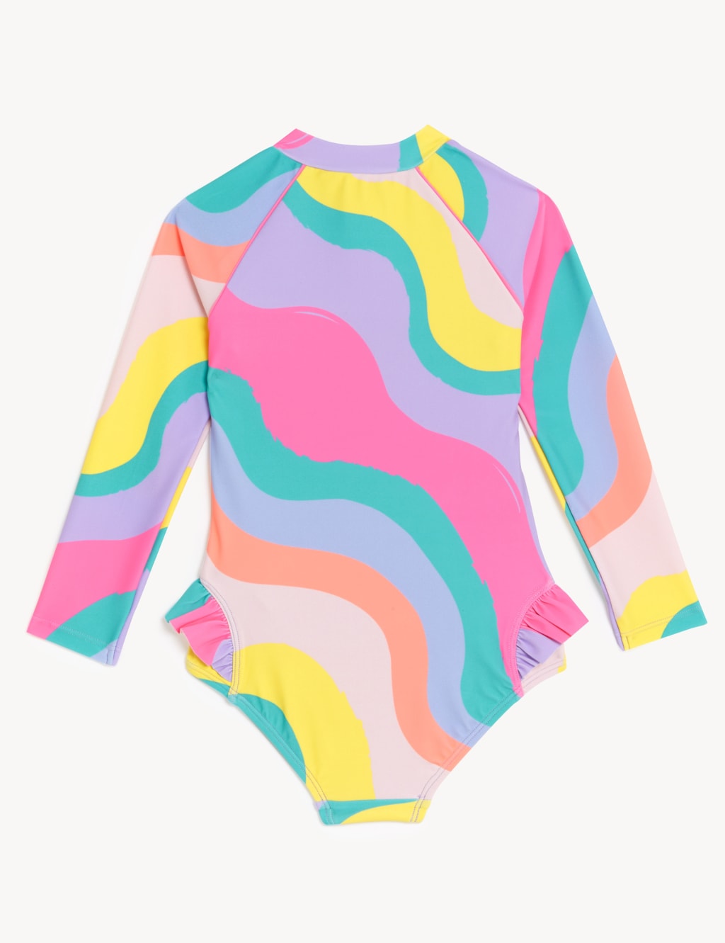 Striped Long Sleeve Swimsuit (2-8 Yrs) image 2