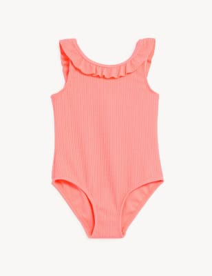 

Girls M&S Collection Frill Textured Swimsuit (2-8 Yrs) - Coral, Coral