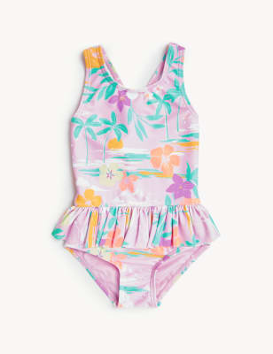 

Girls M&S Collection Palm Print Swimsuit (2-8 Yrs) - Lilac Mix, Lilac Mix