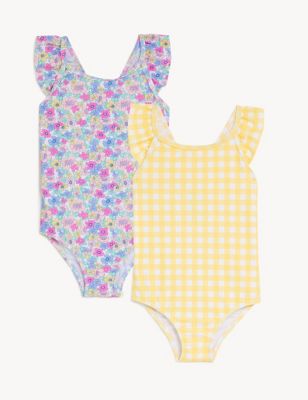 2pk Printed Swimsuits (2-8 Yrs)
