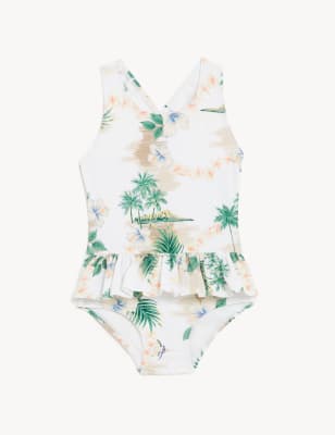 

Girls M&S Collection Hawaiian Print Swimsuit (2-8 Yrs) - White Mix, White Mix