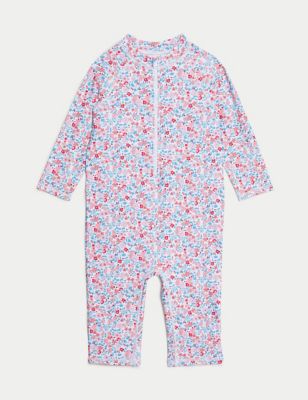 M&S Girls Long Sleeve All In One (2-8 Yrs) - 3-4 Y - White Mix, White Mix,Blue Mix,Pink Mix