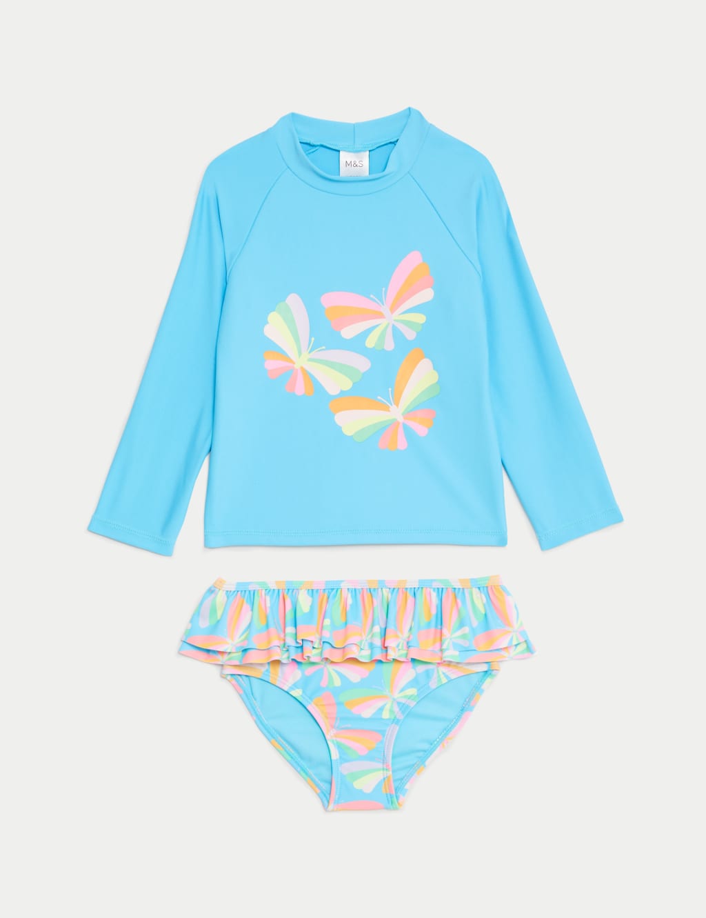 2pc Butterfly Rash Vest Swim Set (2-8 Yrs) image 1