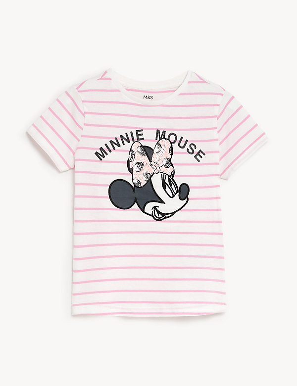 تيشيرت Minnie Mouse™ مزيّن بالترتر من القطن الصافي (2 - 8 سنوات) - AE