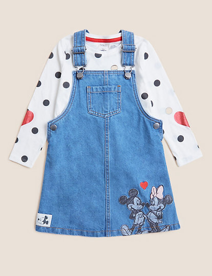 2pc Minnie and Micky Mouse™ Pinafore Outfit (2-7 Yrs)