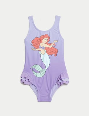 M&S Girls The Little Mermaid Swimsuit (2-8 Yrs) - 3-4 Y - Lilac, Lilac