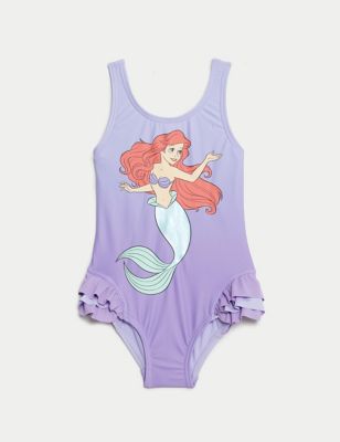 M&S Girls The Little Mermaid Swimsuit (2-8 Yrs) - 3-4 Y - Lilac, Lilac