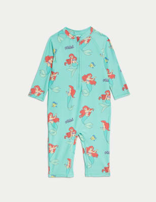 M&S Girl's The Little Mermaid All In One Swimsuit (2-8 Yrs) - 2-3 Y - Aqua, Aqua