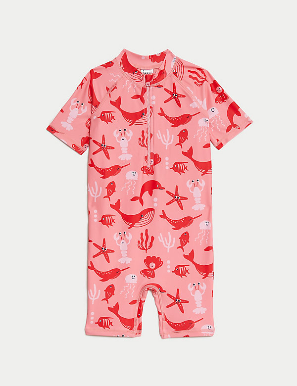 Sealife Print All In One Swimsuit (2-8 Years) - NO
