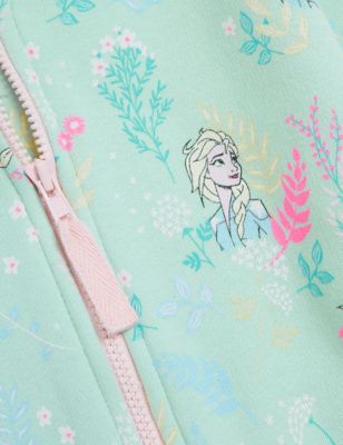 Girls M&S Collection Cotton Rich Disney Frozen™ Hoodie (2-10 Yrs) - Aqua