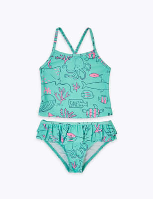 Tankini 2 pièces à motif créatures marines (du 2 au 7 ans) - Aqua Mix