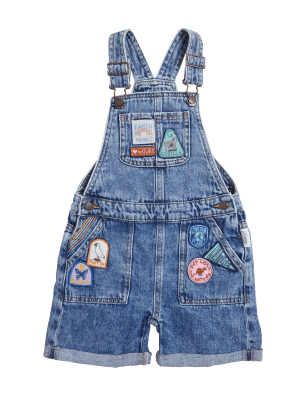 

Girls M&S Collection Natural History Museum Pure Cotton Embroidered Dungarees (2-7 Yrs) - Denim, Denim