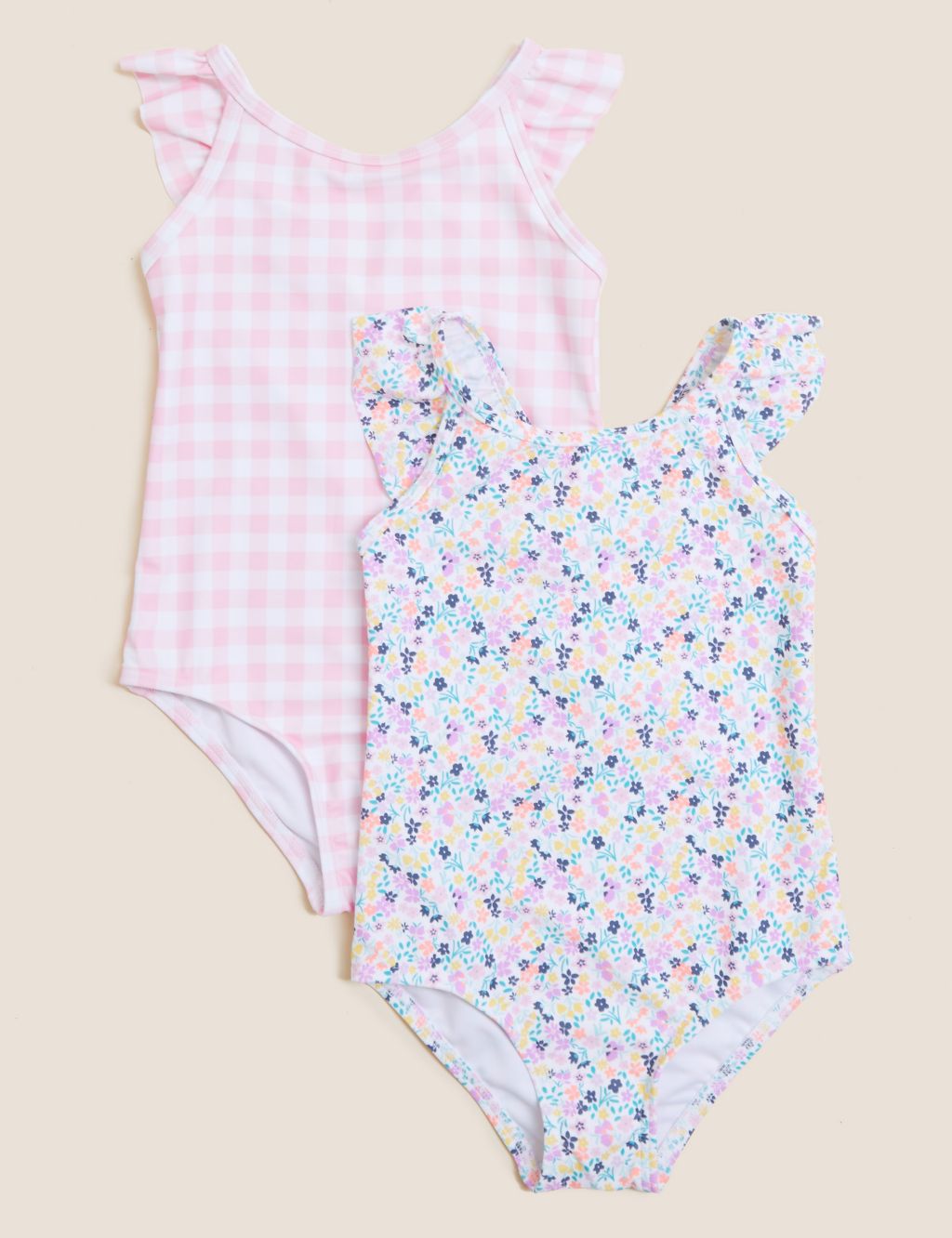 2pk Ditsy and Gingham Swimsuits (2-7 Yrs) image 1