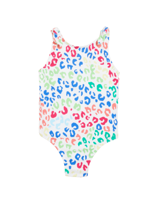 

Girls M&S Collection Leopard Print Swimsuit (2-7 Yrs) - White, White