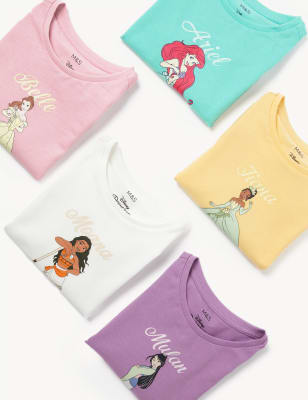 

Girls M&S Collection 5pk Pure Cotton Disney Princess™ Tops (2-8 Yrs) - Multi, Multi