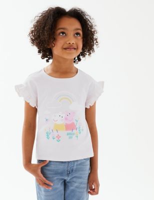 

Girls M&S Collection Pure Cotton Peppa Pig™ T-Shirt (2-7 Yrs) - White, White