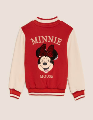 

M&S Collection Bomberjacke mit hohem Baumwollanteil und Minnie Mouse™-Motiv (2-7 J.) - Red, Red