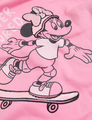 

M&S Collection Kapuzenkleid mit hohem Baumwollanteil und Minnie Mouse™-Motiv (2-7 J.) - Pink, Pink