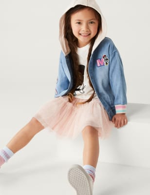 

Girls M&S Collection Cotton Rich Minnie Mouse™ Bomber Jacket (2-8 Yrs) - Denim, Denim