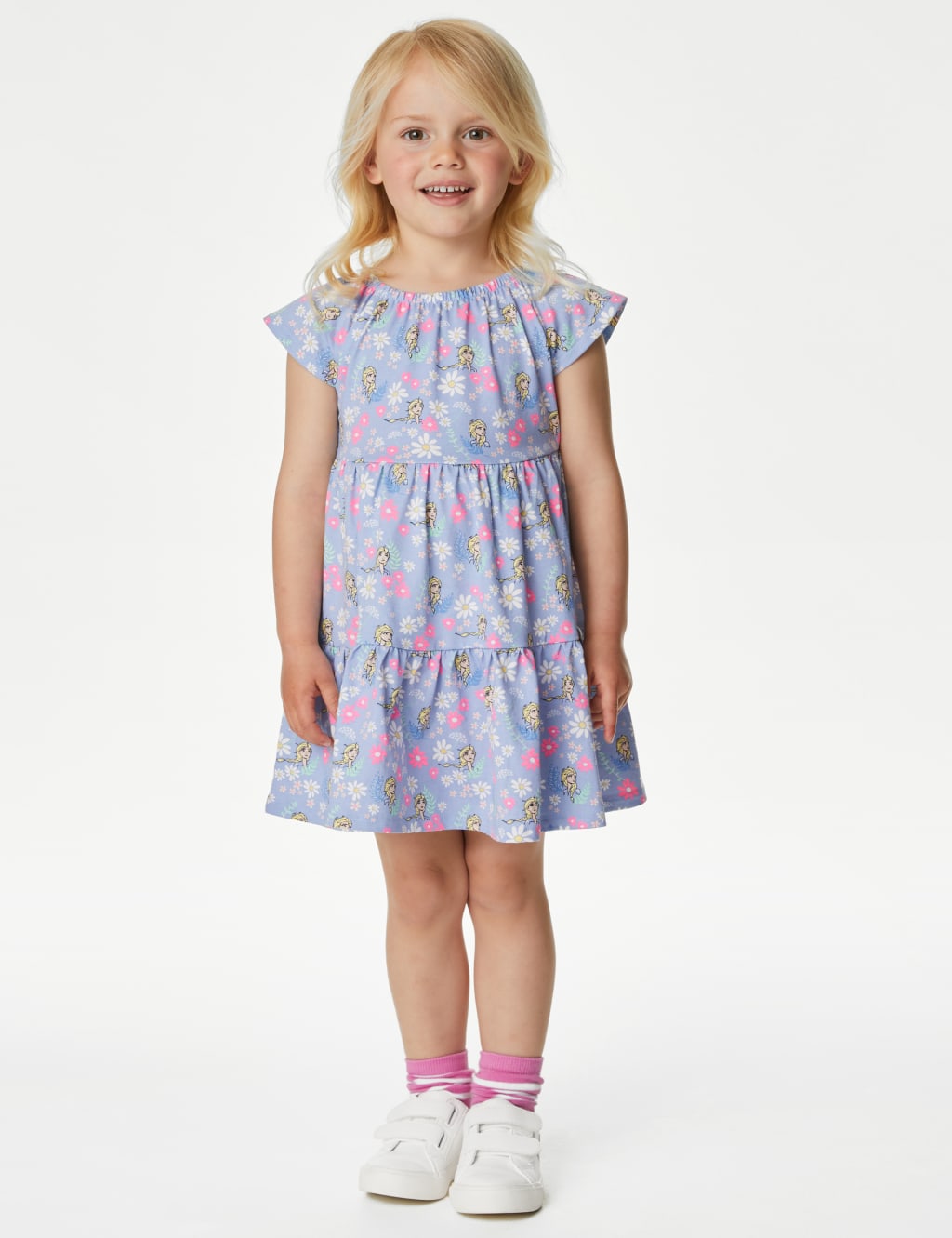 Pure Cotton Disney Frozen™ Tiered Dress (2-10 Yrs) image 1