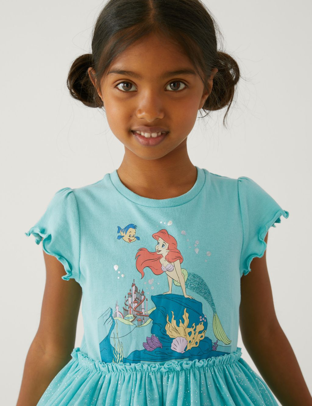 Pure Cotton The Little Mermaid™ Dress (2-8 Yrs) image 2
