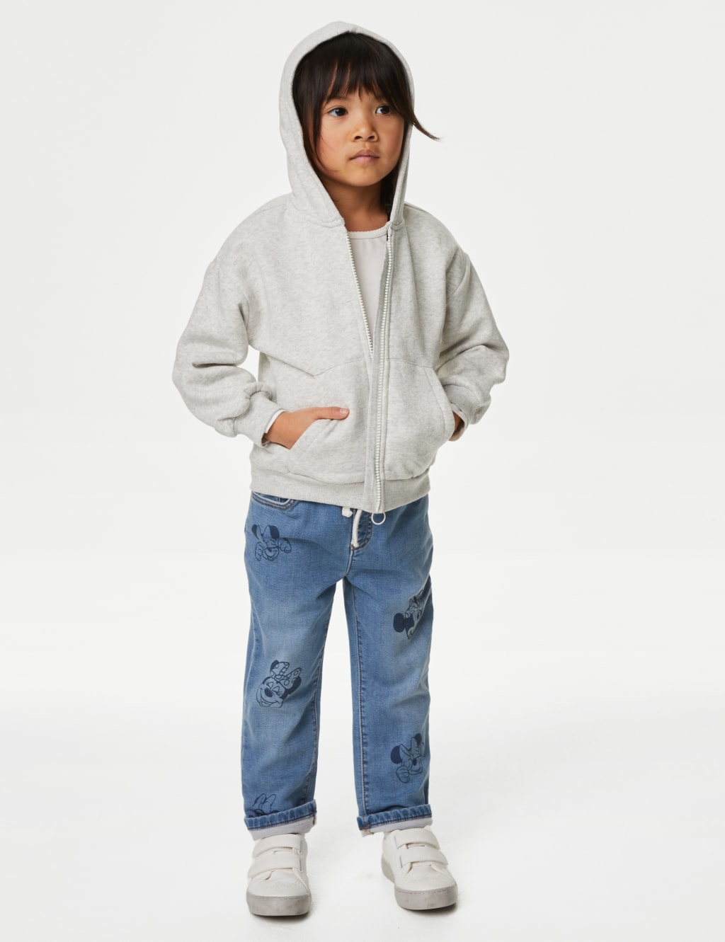 Regular Cotton Rich Minnie Mouse™ Jeans (2-8 Yrs) image 1