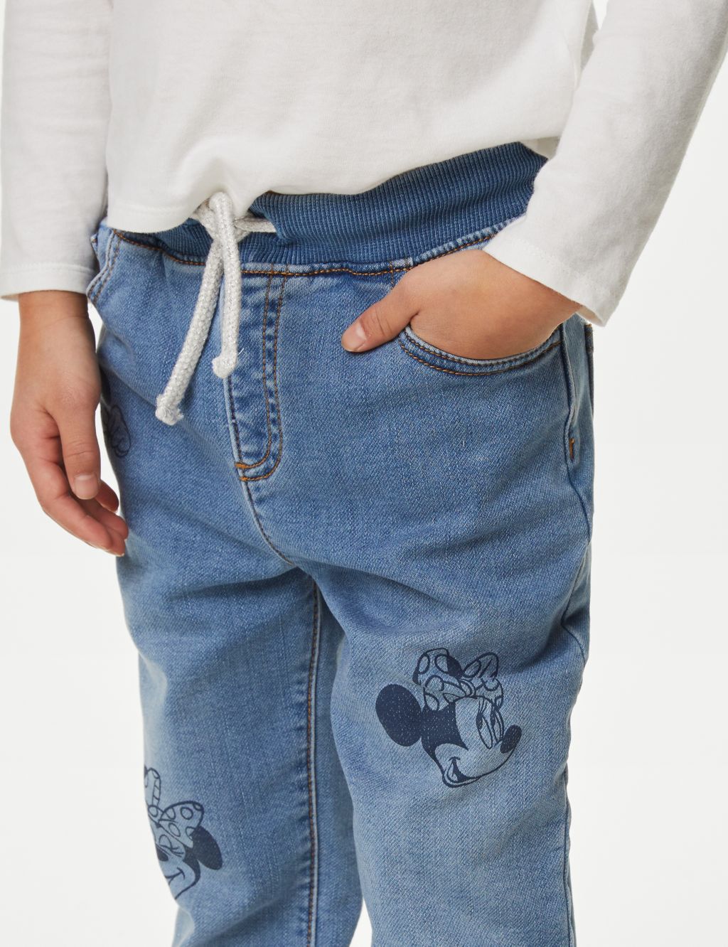 Regular Cotton Rich Minnie Mouse™ Jeans (2-8 Yrs) image 3