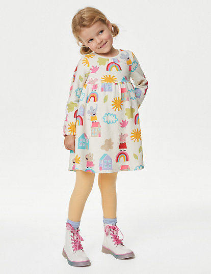 m&s collection pure cotton peppa pig™ dress (2-8 yrs) - 2-3 y - pink mix, pink mix