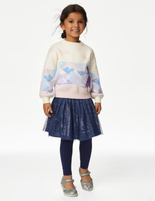 girls m&s collection disney frozen™ jumper (2-8 yrs) - ivory mix