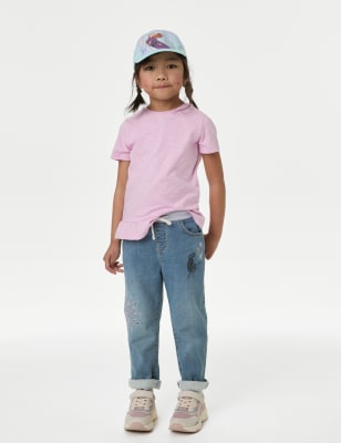 M&S Girls Regular Cotton Rich Frozen Jeans (2-8 Yrs) - 2-3 Y - Light Denim, Light Denim