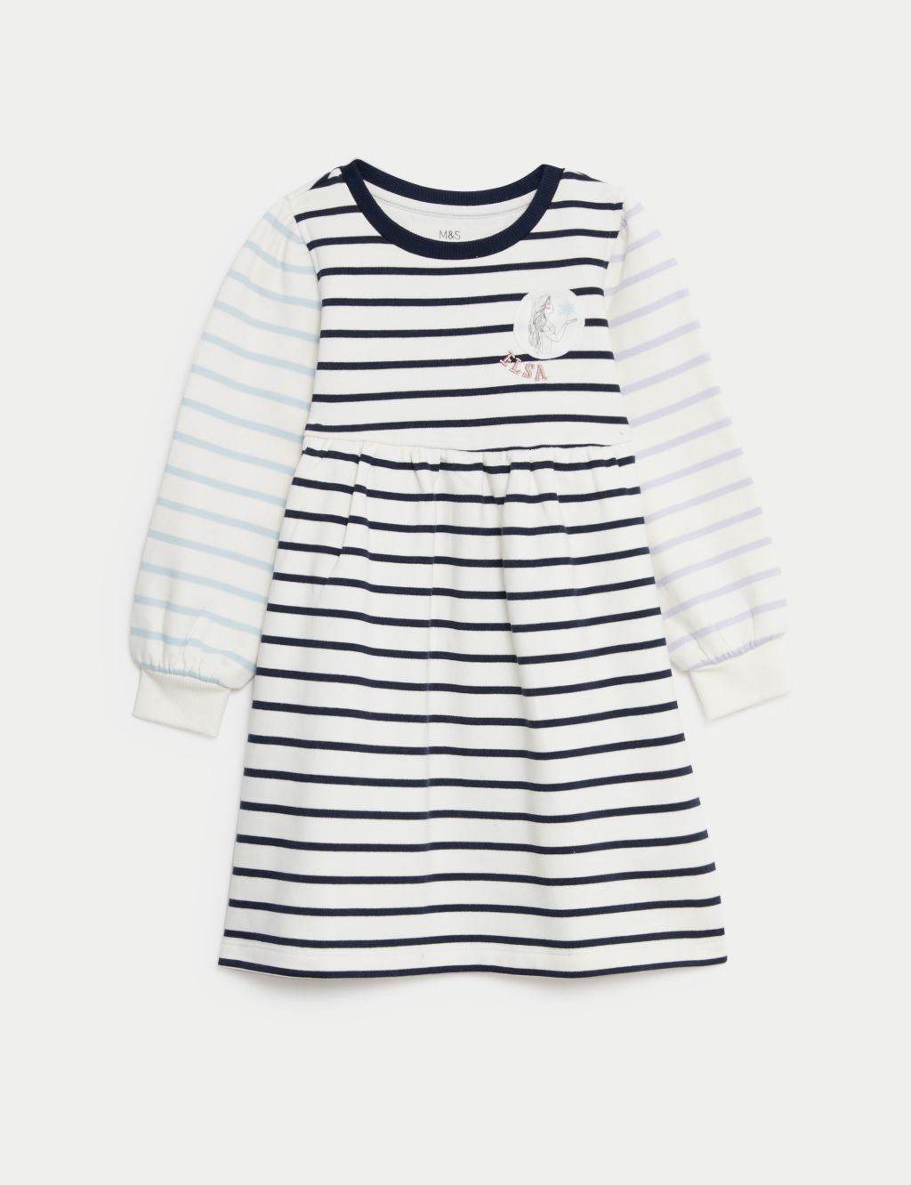 Cotton Rich Frozen™ Stripe Sweatshirt Dress (2-8 Yrs) image 2