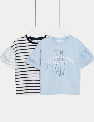 

M&S Collection Pack de 2 tops de Frozen™ (2-8 años) - Blue Mix, Blue Mix