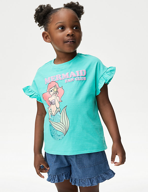 Pure Cotton Disney Little Mermaid™ T-Shirt (2-8 Yrs) - BE