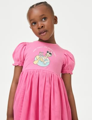 M&S Girls Disney Daisy Duck Tulle Dress (2-8 Yrs) - 3-4 Y - Pink, Pink