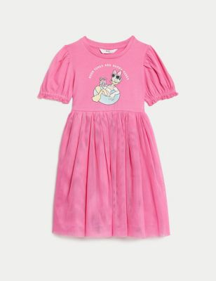 M&S Girls Disneytm Daisy Duck Tulle Dress (2-8 Yrs) - 3-4 Y - Pink, Pink
