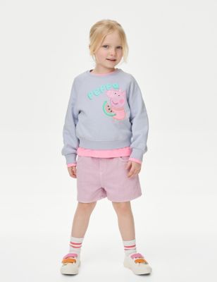 M&S Girls Cotton Rich Peppa Pig Sweatshirt (2-8 Yrs) - 3-4 Y - Lilac, Lilac