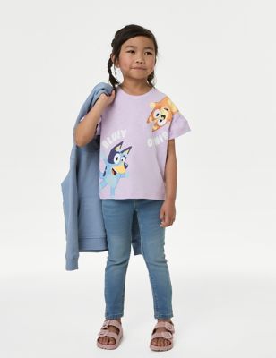 M&S Girl's Pure Cotton Bluey T-Shirt (2-8 Yrs) - 2-3 Y - Lilac, Lilac