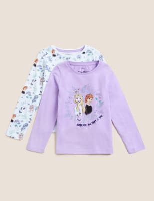 

M&S Collection 2er-Pack Frozen™-Oberteile aus reiner Baumwolle (2-10 Jahre) - Lilac, Lilac