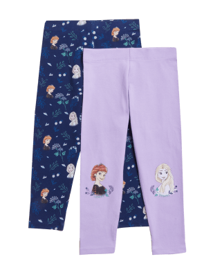 

Girls M&S Collection 2pk Cotton Rich Disney Frozen™ Leggings (2-10 Yrs) - Lilac, Lilac