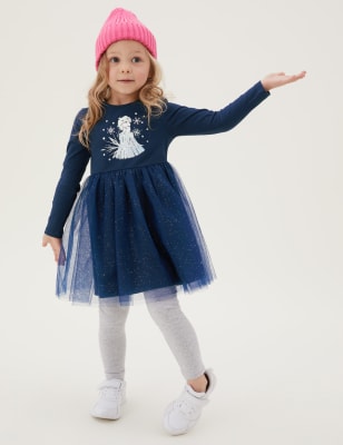 

M&S Collection Kleid aus reiner Baumwolle mit Disney Frozen™-Motiv (2-10 Jahre) - Navy, Navy