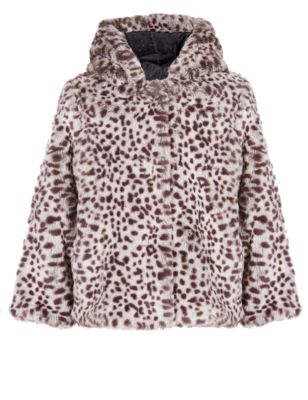 Faux Fur Animal Print Coat (1-7 Years) | Indigo Collection | M&S