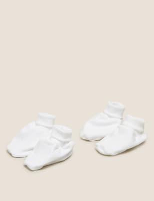 Lot de 2&nbsp;paires de chaussons montants en coton biologique