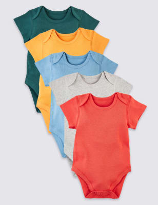 Lot de 5&nbsp;bodys 100&nbsp;% coton biologique