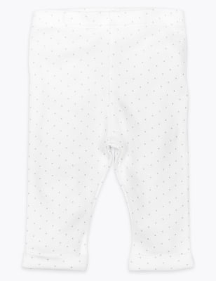 Leggings &agrave; pois en coton biologique