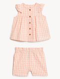 2pc Pure Cotton Gingham Outfit