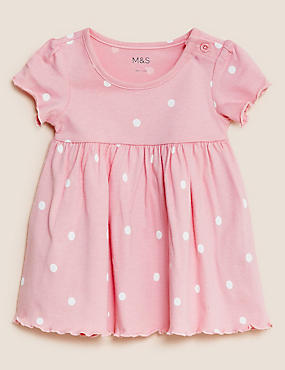 纯棉圆点花纹连衣裙（0-3 岁）