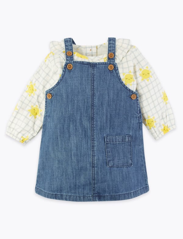 2 Piece Denim Pinafore Outfit (0-36 Mths)