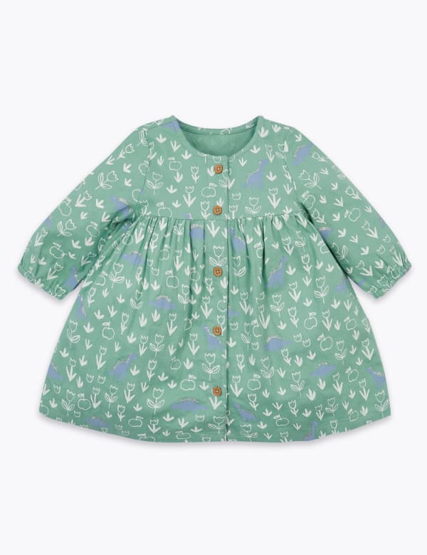 Cotton Dinosaur Woven Dress (0-3 Yrs)