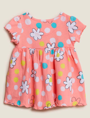 

M&S Collection Vestido 100% algodón con estampado de margaritas (0-3 años) - Multi, Multi
